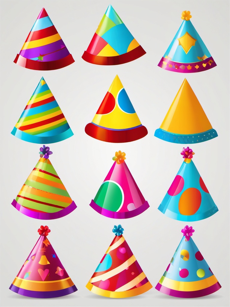 Birthday Party Hat clipart - Fun and colorful birthday party hat, ,vector color clipart,minimal