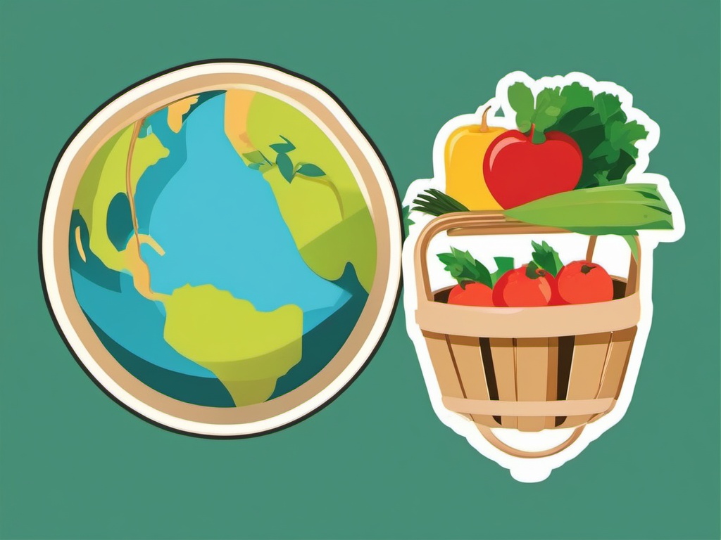 World Food Day sticker- Harvesting Hope for All, , sticker vector art, minimalist design