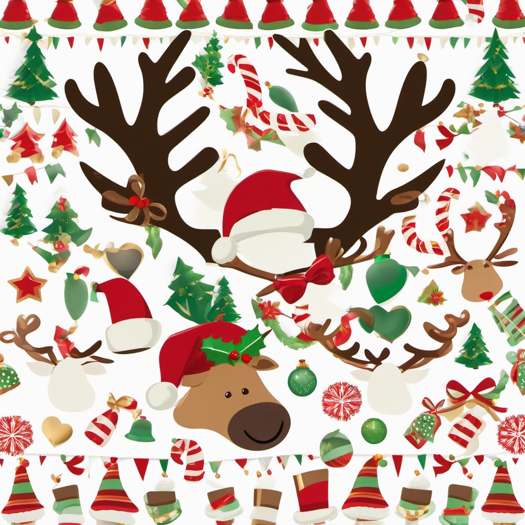 Christmas Hat PNG clipart - reindeer antlers with a hat  