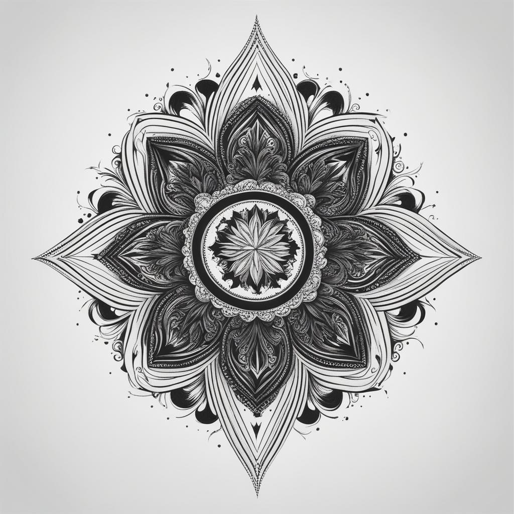 star tattoo black and white design 