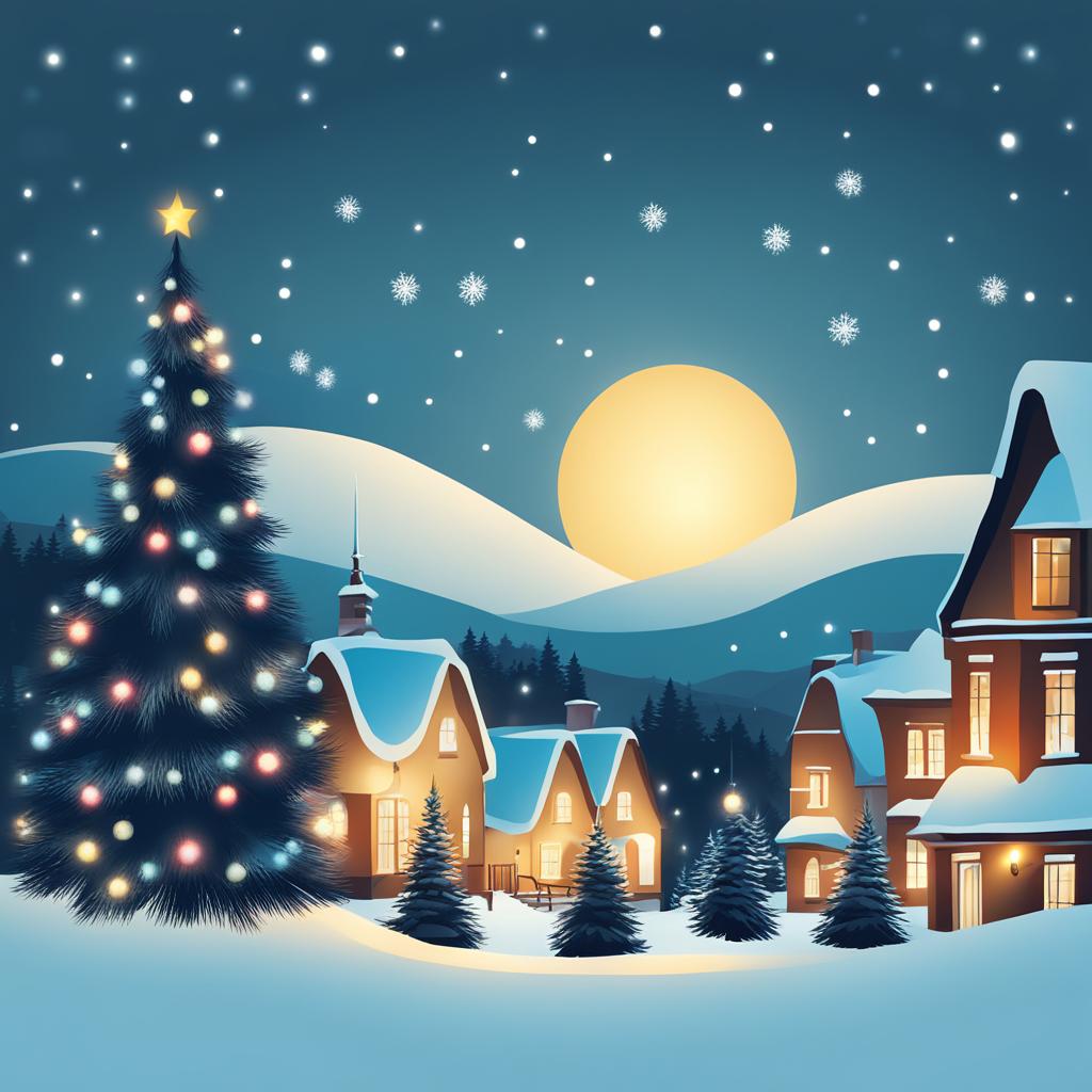 christmas clipart - illuminating a festive winter scene. 