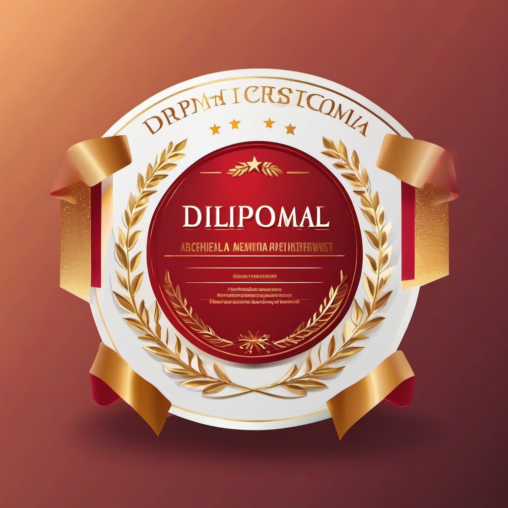 Diploma Sticker - Celebrating achievements with the distinguished and personalized diploma, , sticker vector art, minimalist design