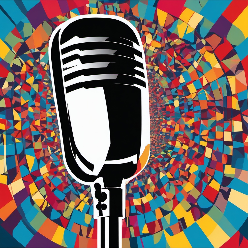 Microphone clipart - microphone displayed at a music event  