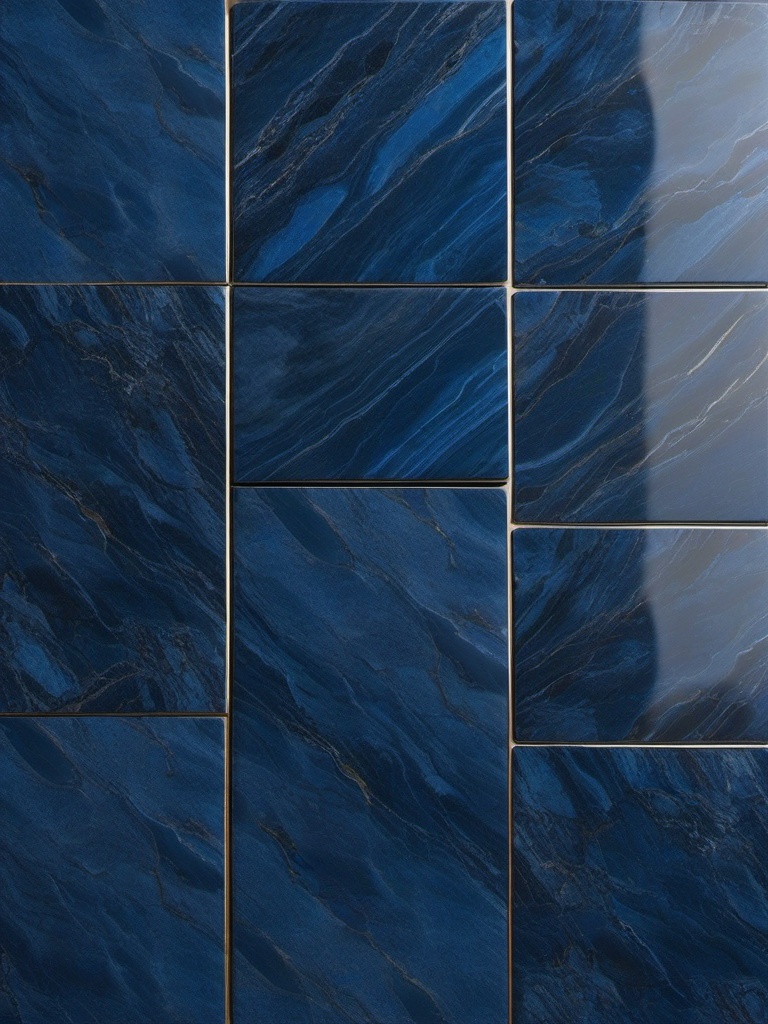 Porcelain tiles resembling Azul Bahia granite with a polished appearance top view, product photoshoot realistic background, hyper detail, high resolution