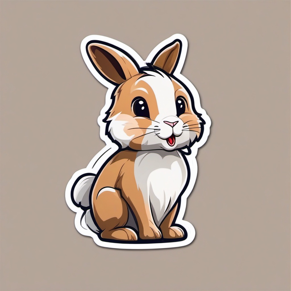 Rabbit cartoon - hopping animal with long ears  cartoon sticker style