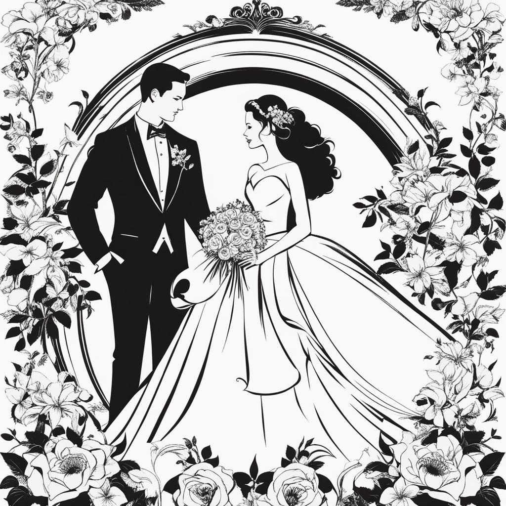 wedding clipart black and white - witnessing a timeless union. 