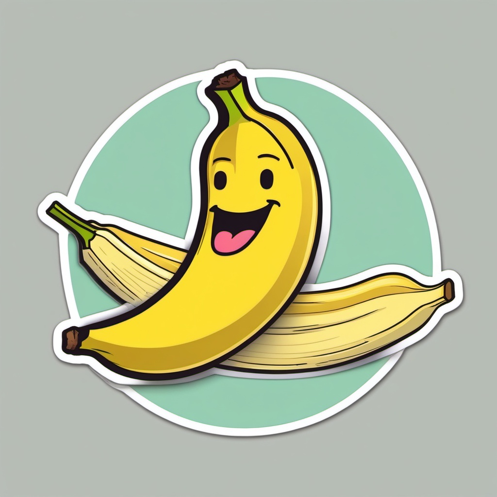 Banana Peel Ballet sticker- Slippery Serenade, , sticker vector art, minimalist design