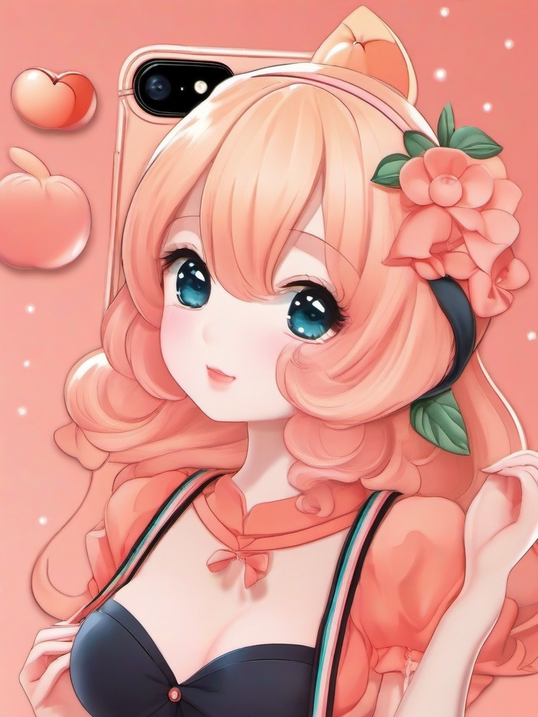 kawaii peach wallpaper  ,mobile iphone background wallpaper