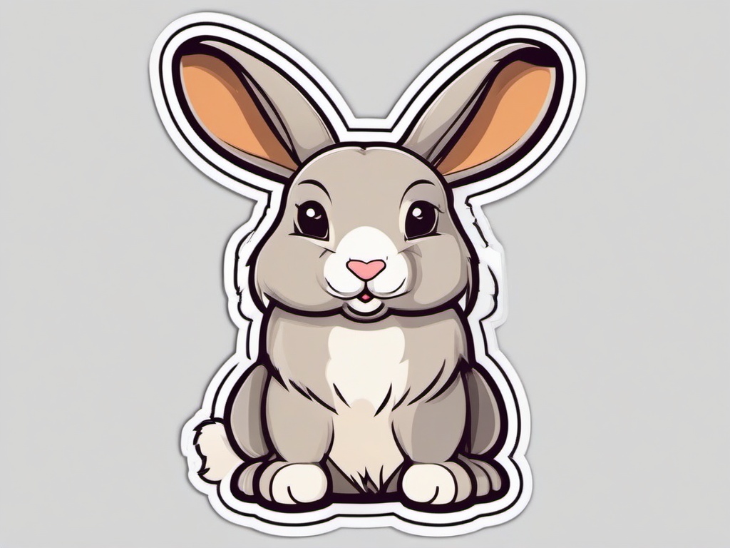 Lop Rabbit cartoon - rabbit with long, floppy ears  cartoon sticker style