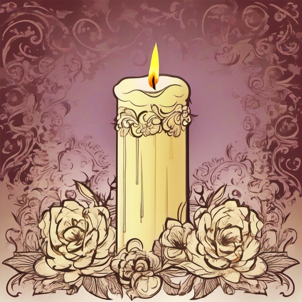 Burning candle  , vector illustration, clipart