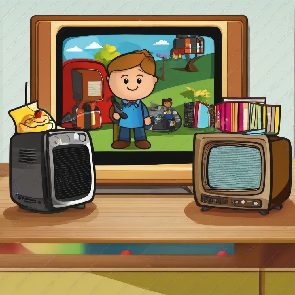 Television clipart - TV show characters on screen  clipart