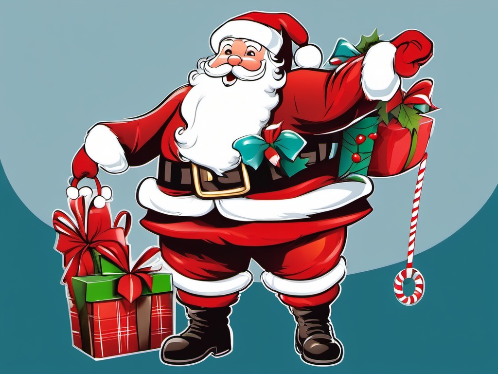 Santa Clipart, Jolly Santa Claus spreading holiday cheer. 