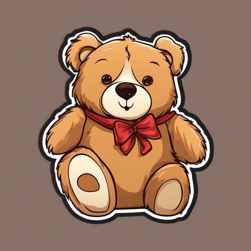 Cuddly Teddy Bear sticker- Bear Hug Cuteness, , color sticker vector art