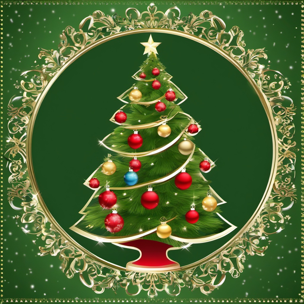 Christmas Tree Clipart, A beautifully decorated Christmas tree. 