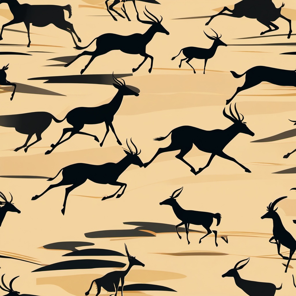 Gazelle Clipart - Gazelle sprinting across the African savannah , minimal, 2d