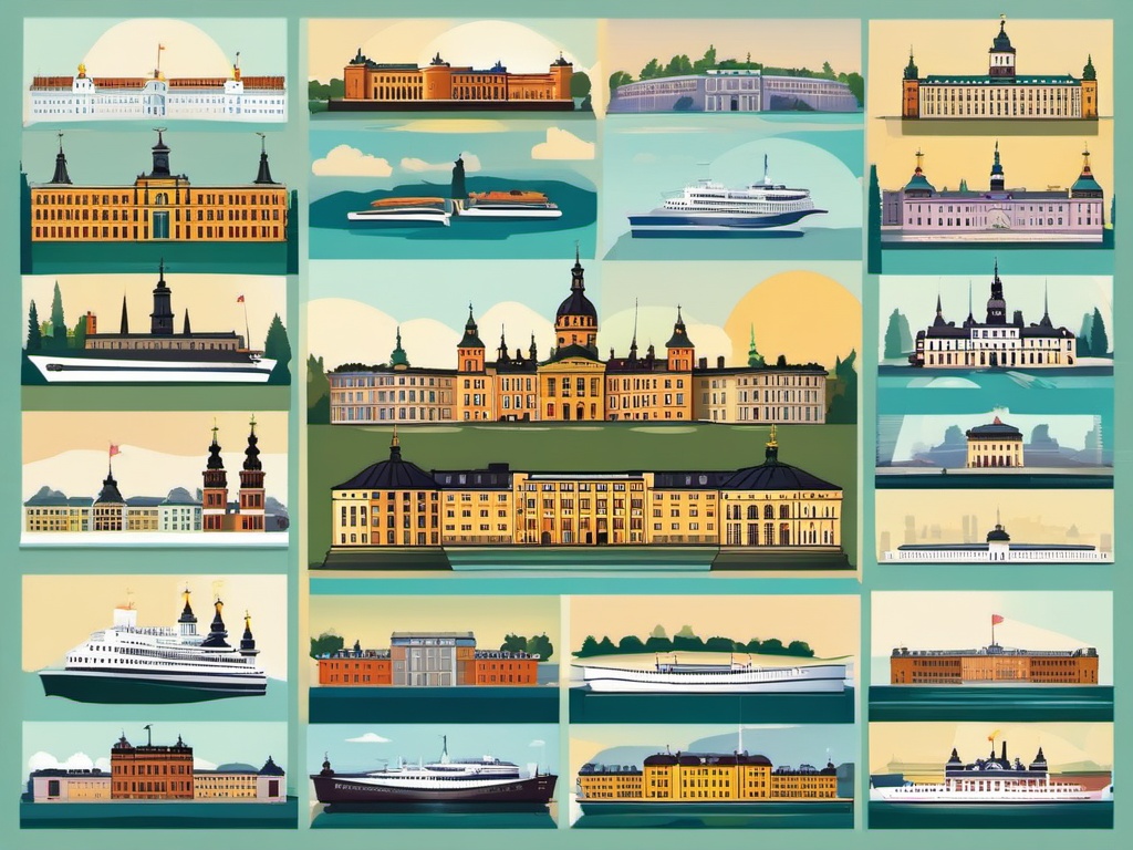 Stockholm clipart - Stockholm Palace and city islands, ,color clipart vector style