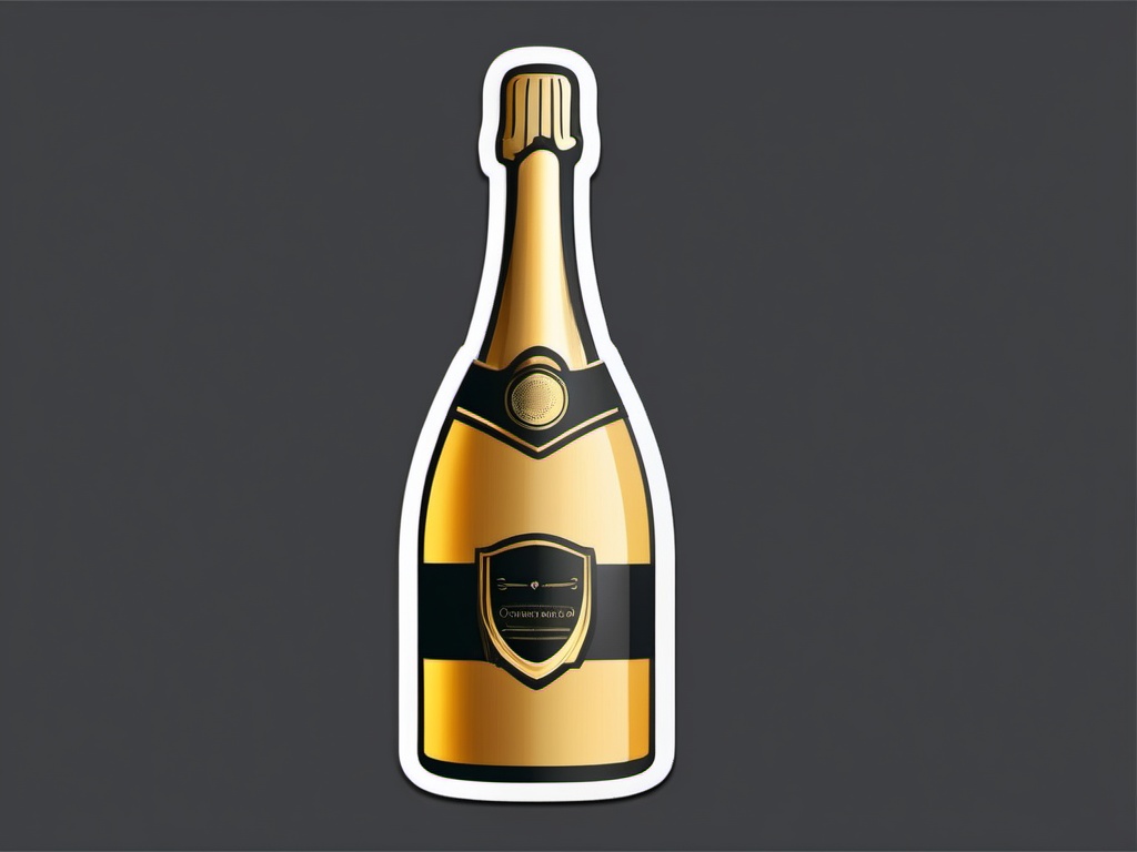 Champagne Bottle Emoji Sticker - Celebratory bubbly, , sticker vector art, minimalist design