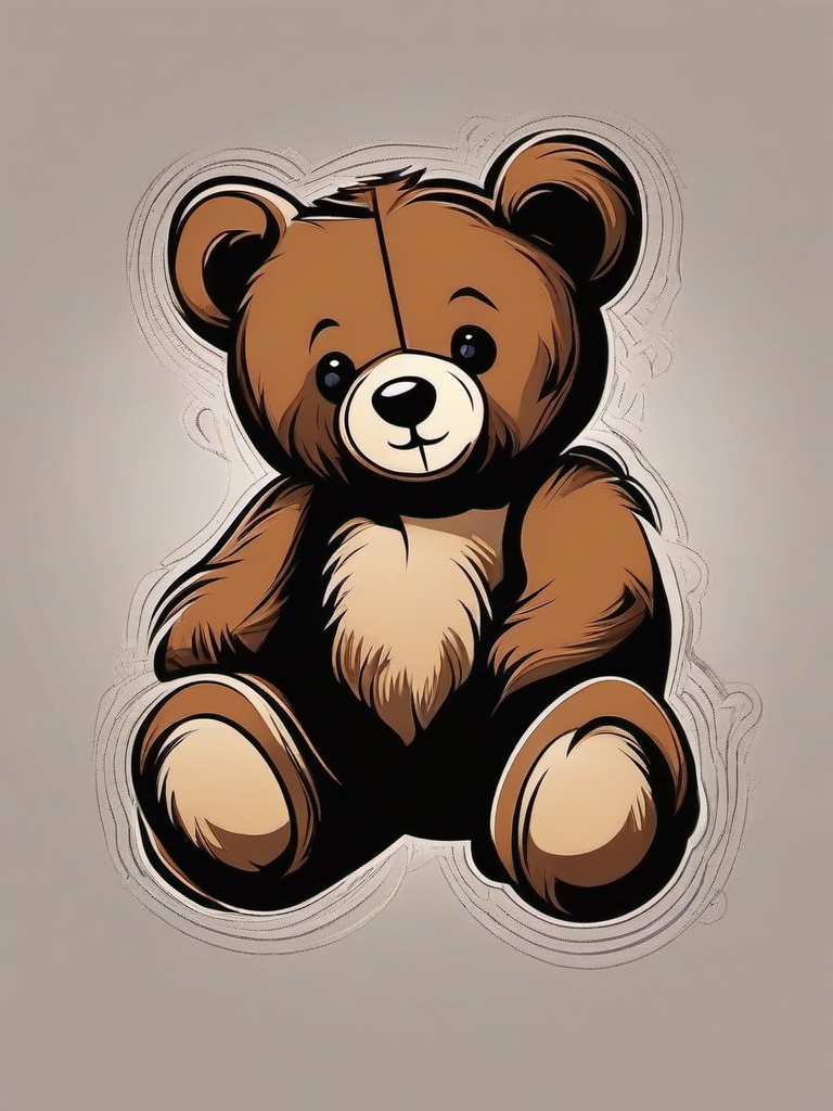 tattoo of teddy bear  simple vector color tattoo