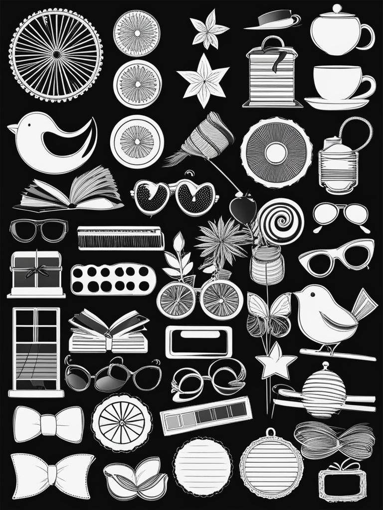 free clip art images clipart black and white - an assortment for creative projects. 