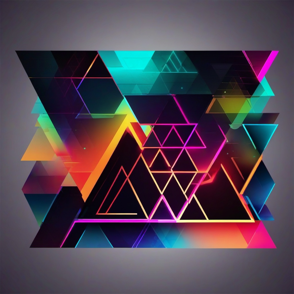 Geometric Background - neon triangle background  