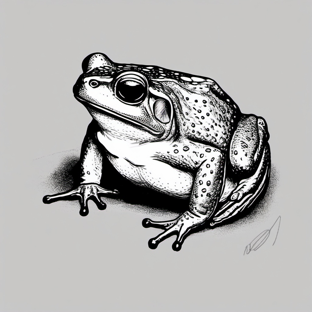 drawing of red-spotted toad  minimal rough sketch scribbles,doodles,black and white