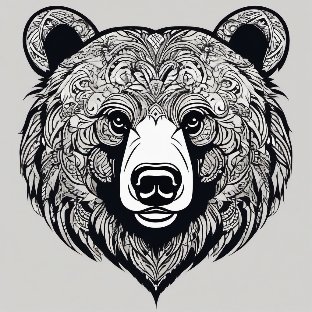 bear tattoo stencil  simple vector color tattoo