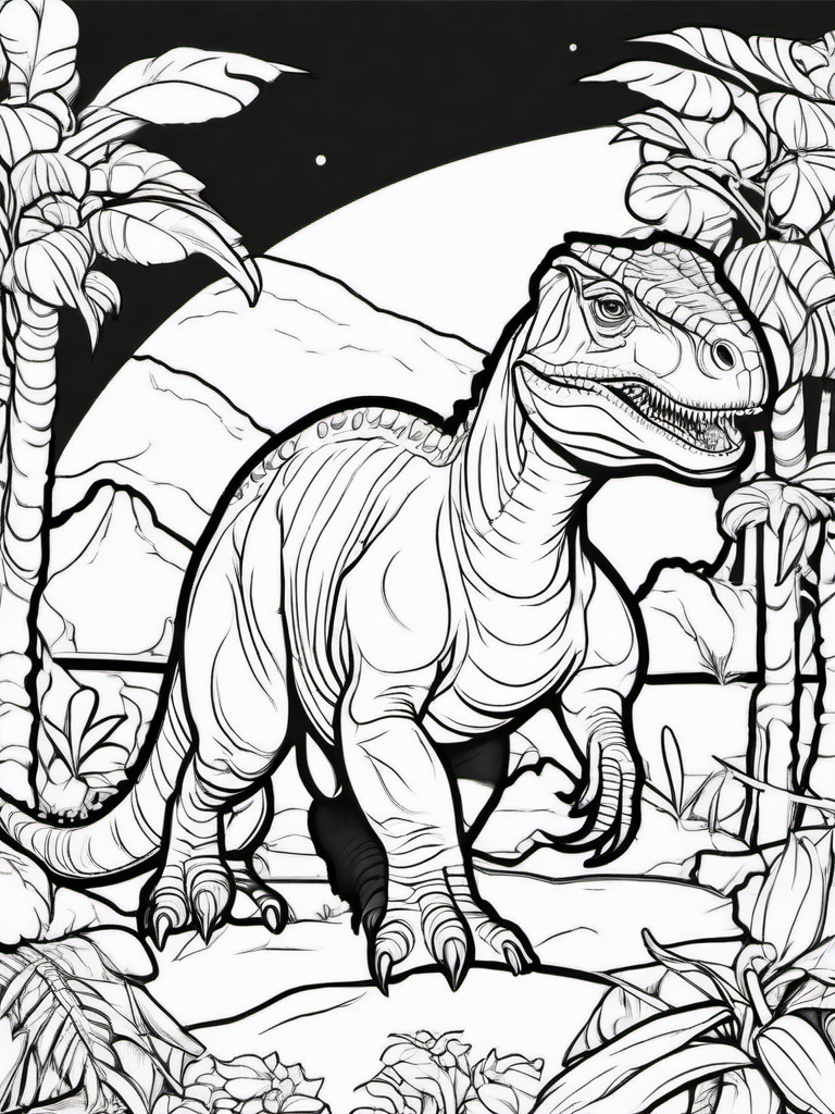 Pachycephalosaurus Coloring Pages - Dome-Headed Dinosaur  black outline printable coloring page