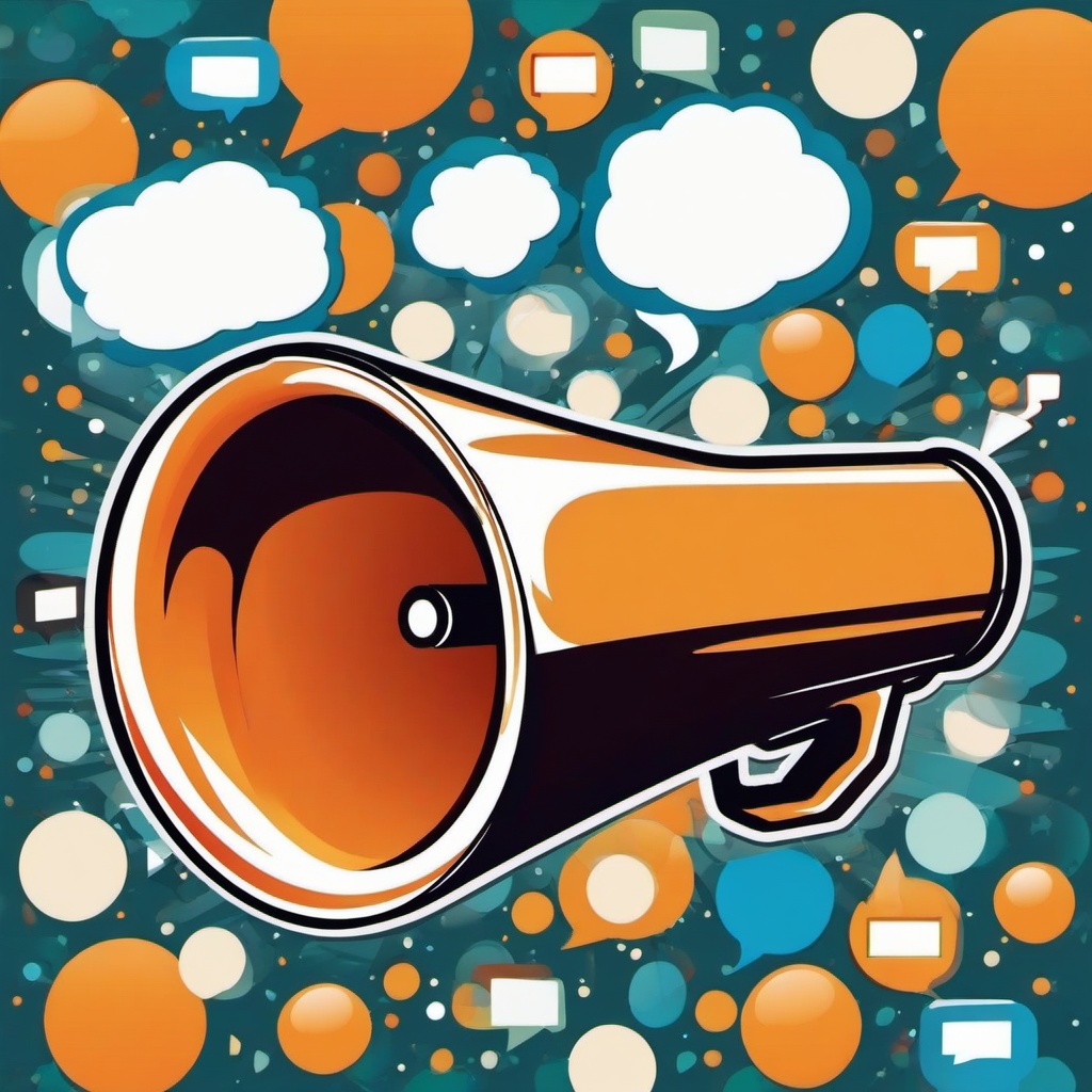 Megaphone clipart - megaphone with speech bubble  vector clipart