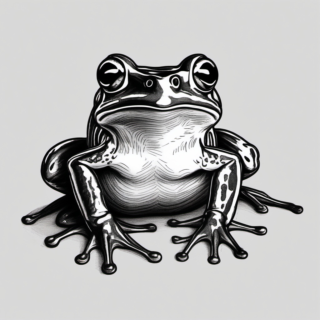 drawing of black-spotted frog  minimal rough sketch scribbles,doodles,black and white