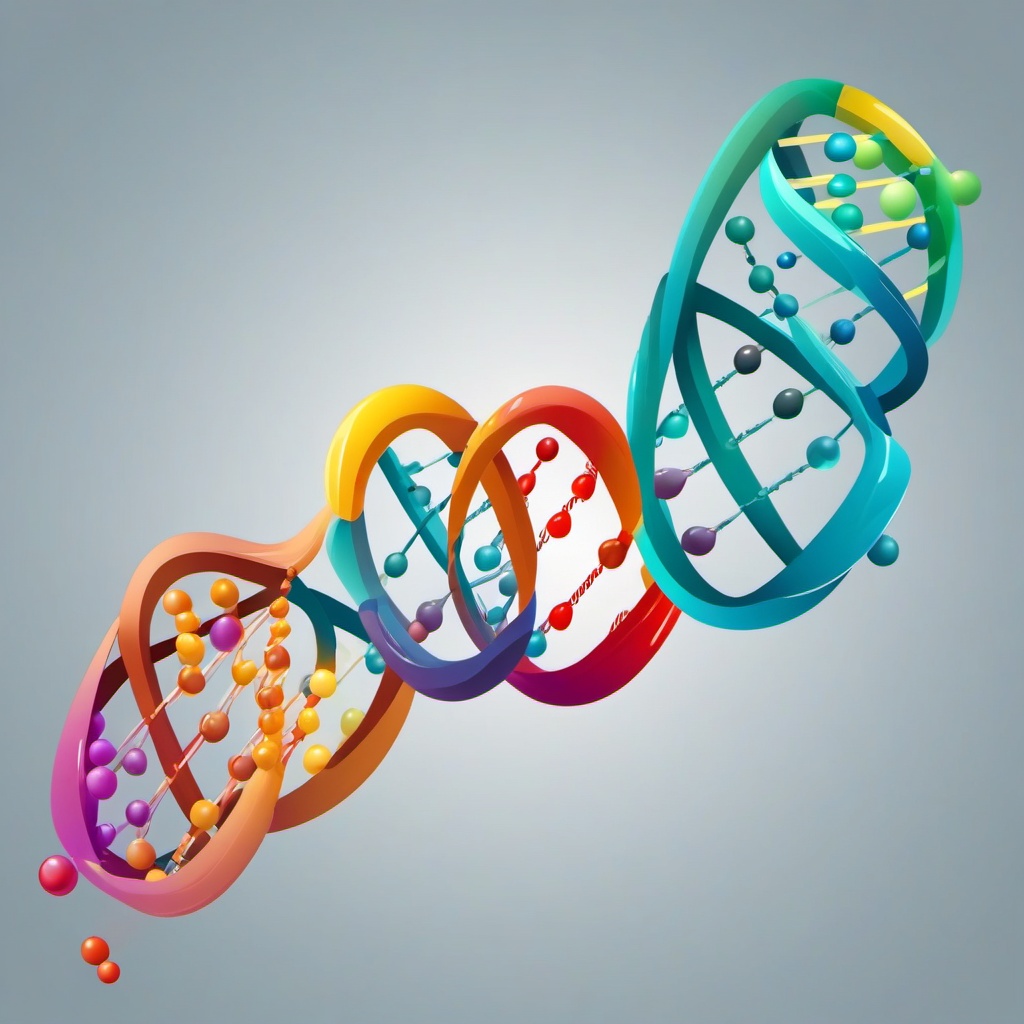 DNA Double Helix clipart - Molecular structure of genetic material, ,color clipart vector style