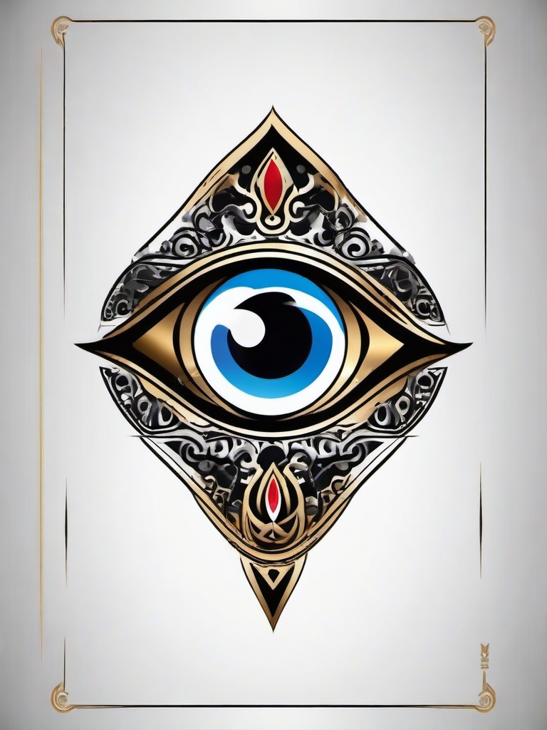 evil eye greek tattoo  simple vector color tattoo