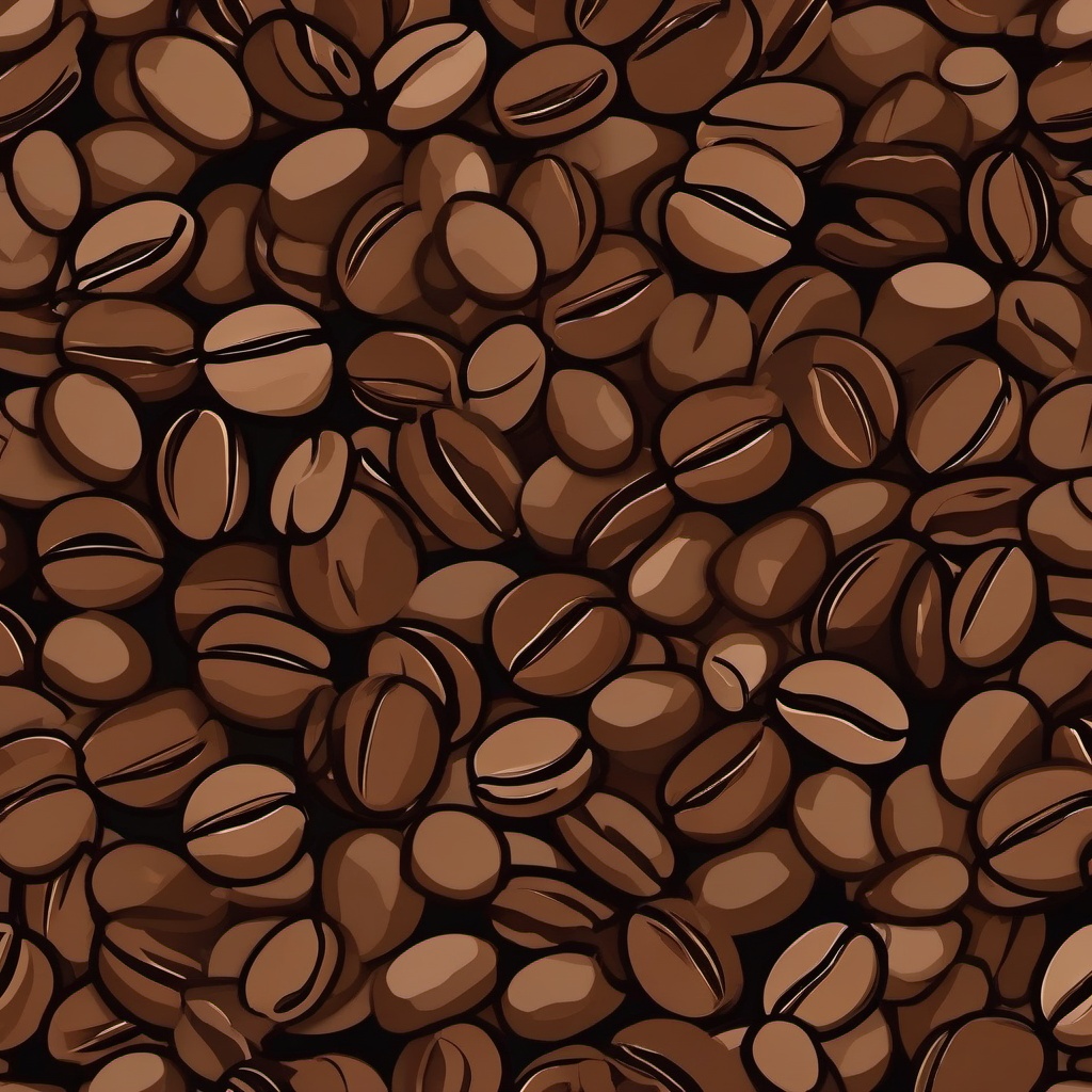 Coffee Beans Sticker - Scattered coffee beans illustration, ,vector color sticker art,minimal