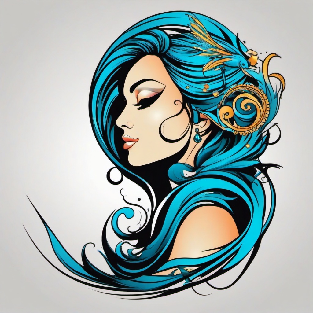 aquarius pictures tattoos  simple vector color tattoo