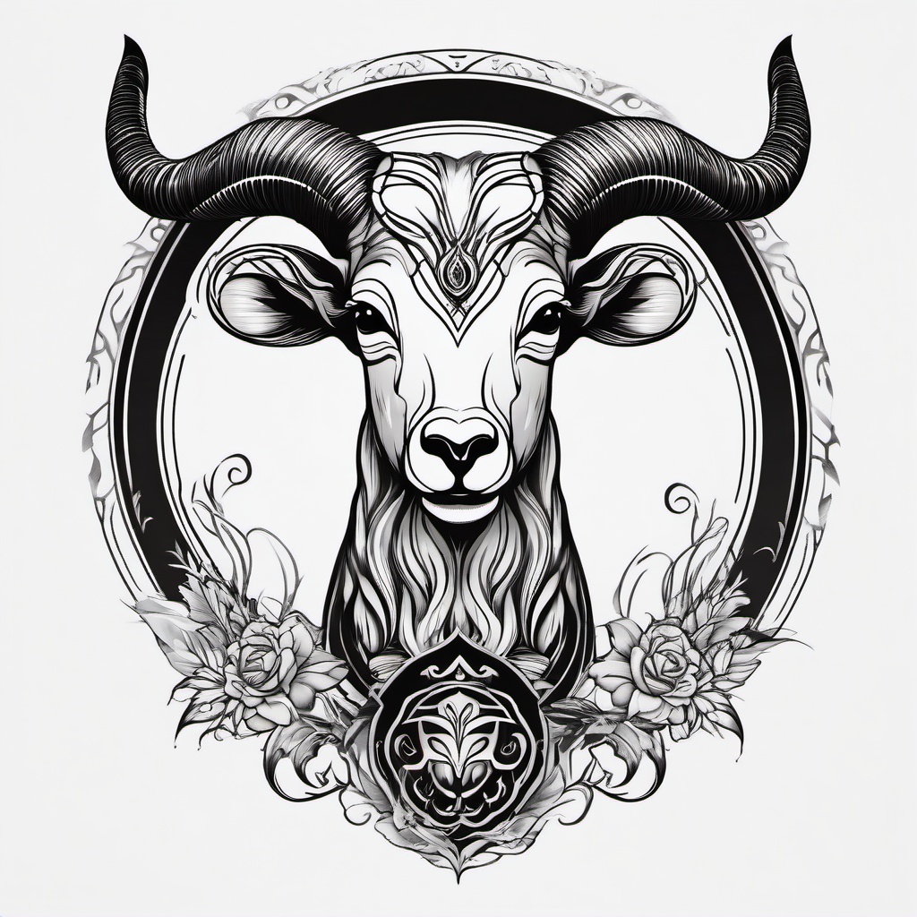 aries element tattoo  simple color tattoo,white background