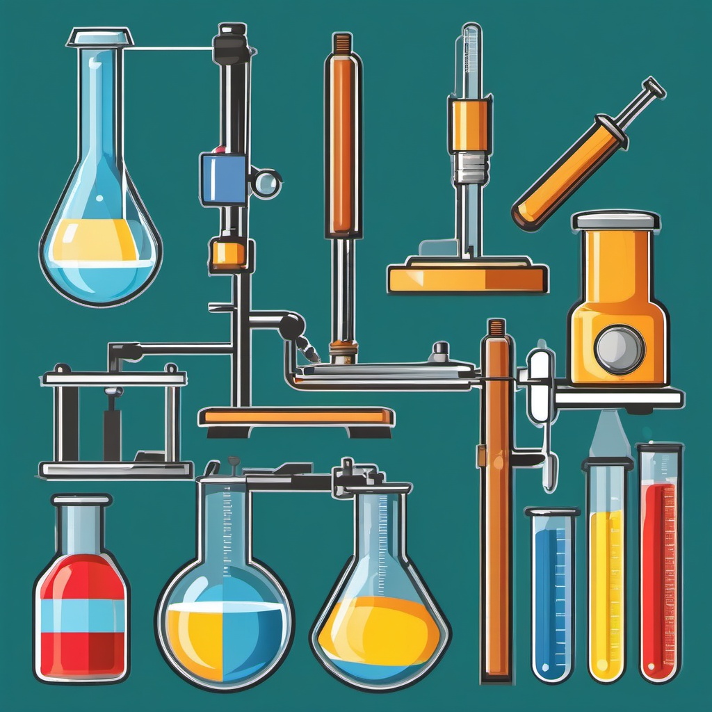 Lab Equipment clipart - Various tools and apparatus used in scientific experiments, ,vector color clipart,minimal