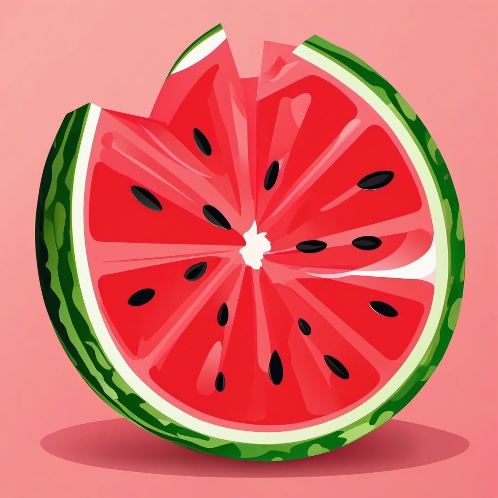 Watermelon Slice Clipart - A juicy slice of watermelon.  color vector clipart, minimal style