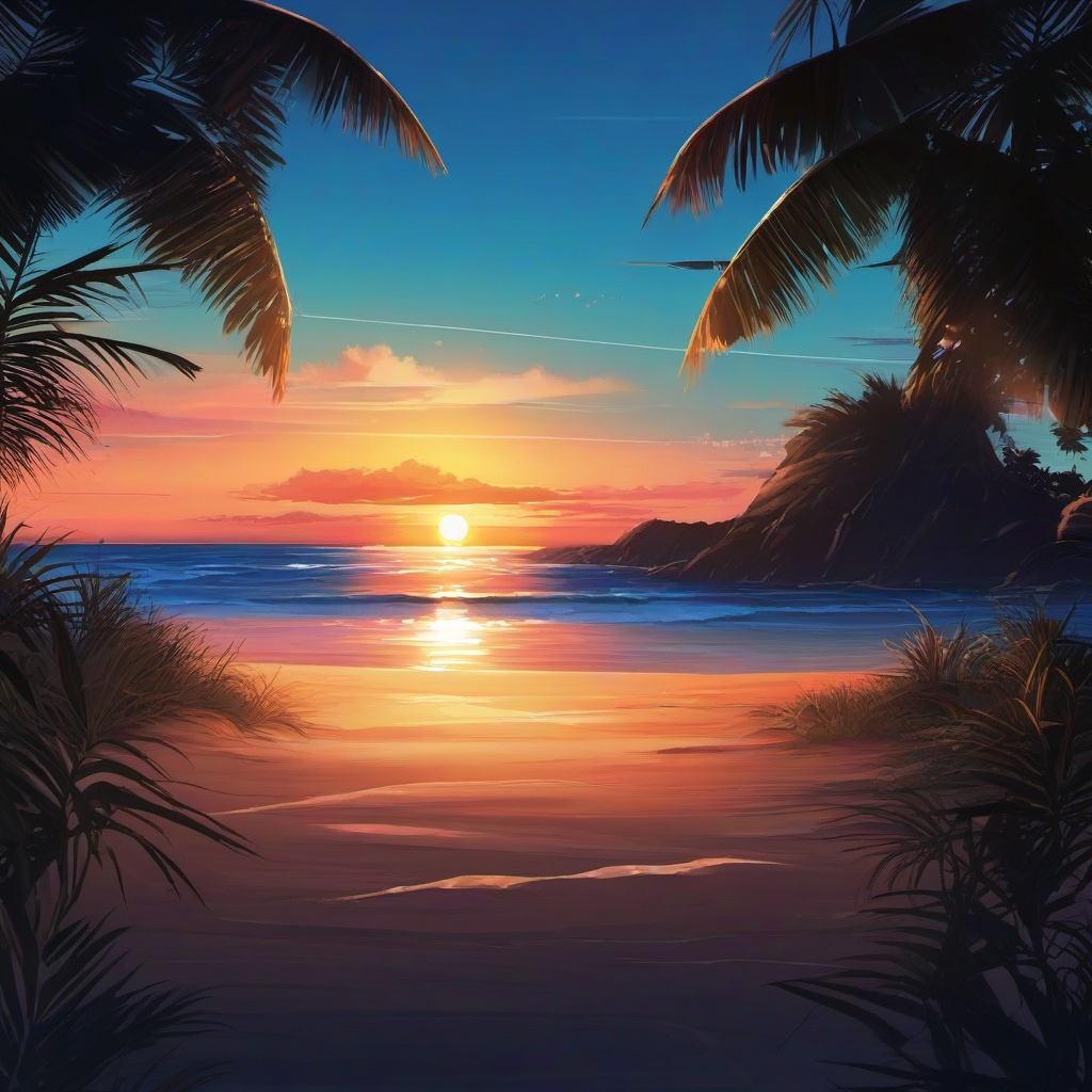 Beach Background Wallpaper - anime beach background sunset  