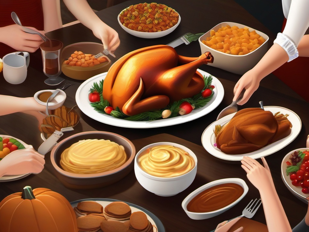 Thanksgiving Wallpaper-A heartwarming image of a family sharing a Thanksgiving meal, capturing the spirit of gratitude and togetherness.  aesthetic background wallpaper