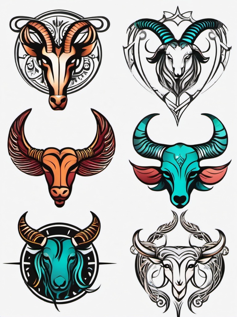 aries pisces tattoo designs  simple vector color tattoo