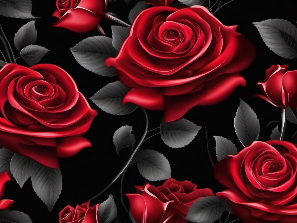 Red and Black Wallpaper - Unveil the contrast of red roses against black elegance with a wallpaper that adds a touch of romance to your screen.  intricate patterns, splash art, wallpaper art