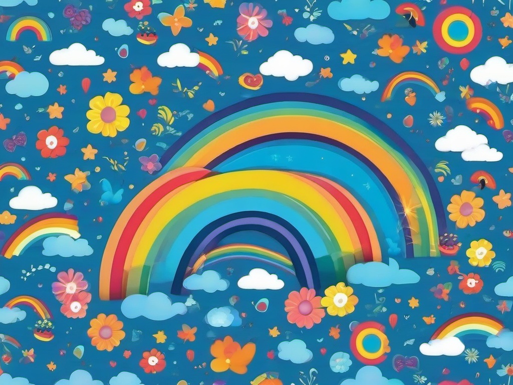 Blue Rainbow Friends Background  