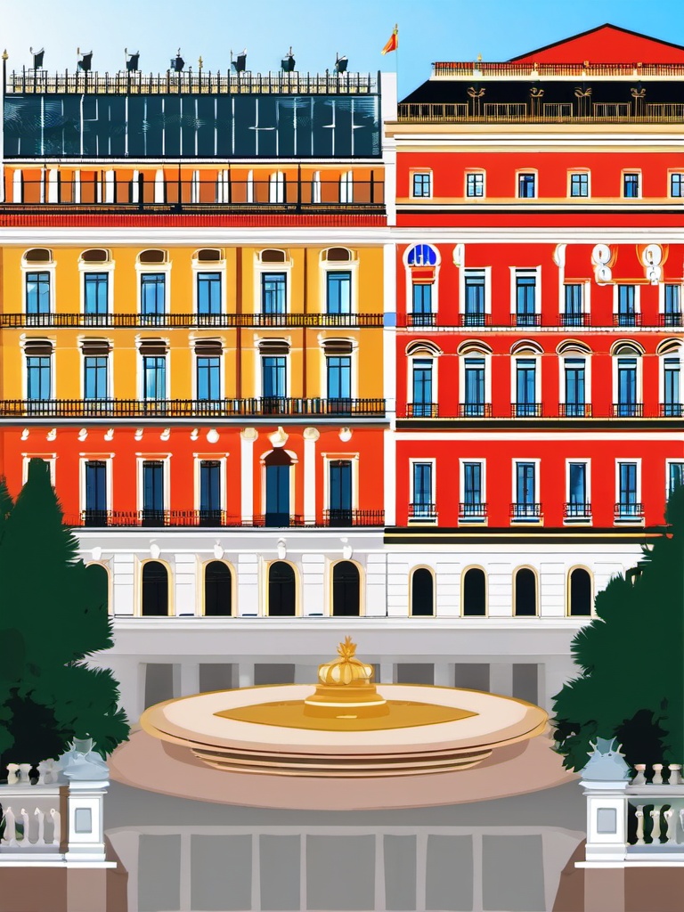 Madrid Clipart - Royal Palace Of Madrid And Plaza Mayor,