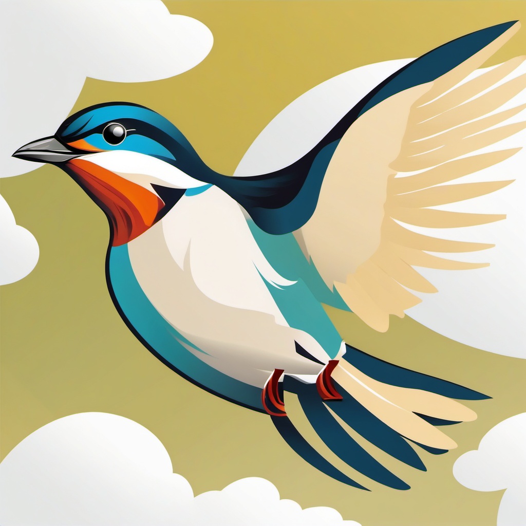 Swift clipart - Fast-flying bird known for aerial acrobatics, ,color clipart vector style