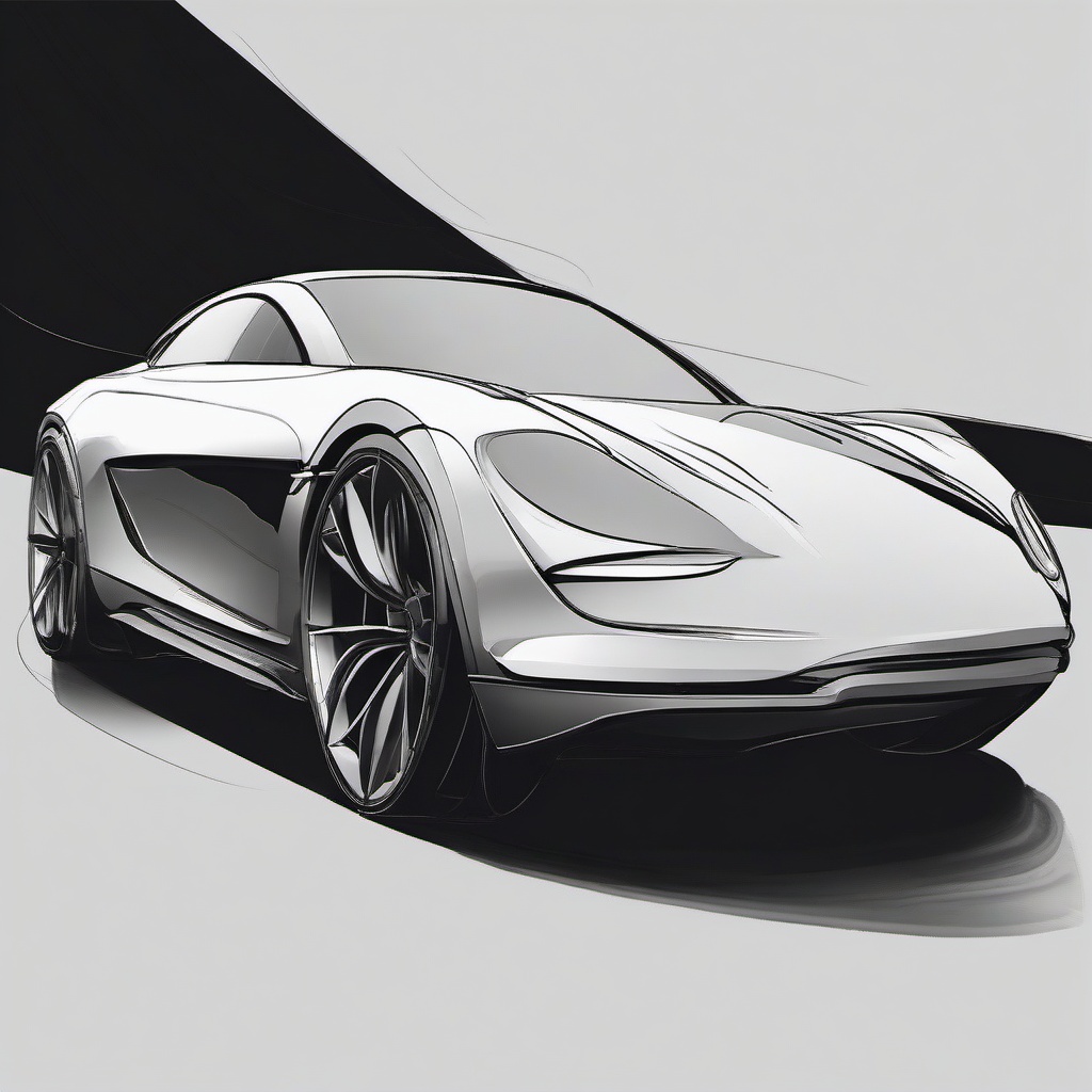 simple drawing of a car  minimal rough sketch scribbles,doodles,black and white