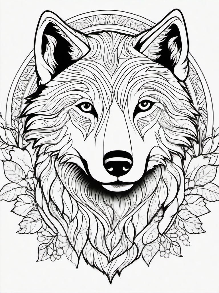 Wolf Family Coloring Pages - Generational Family of Wolves Together  minimal black outline printable sheet, coloring page