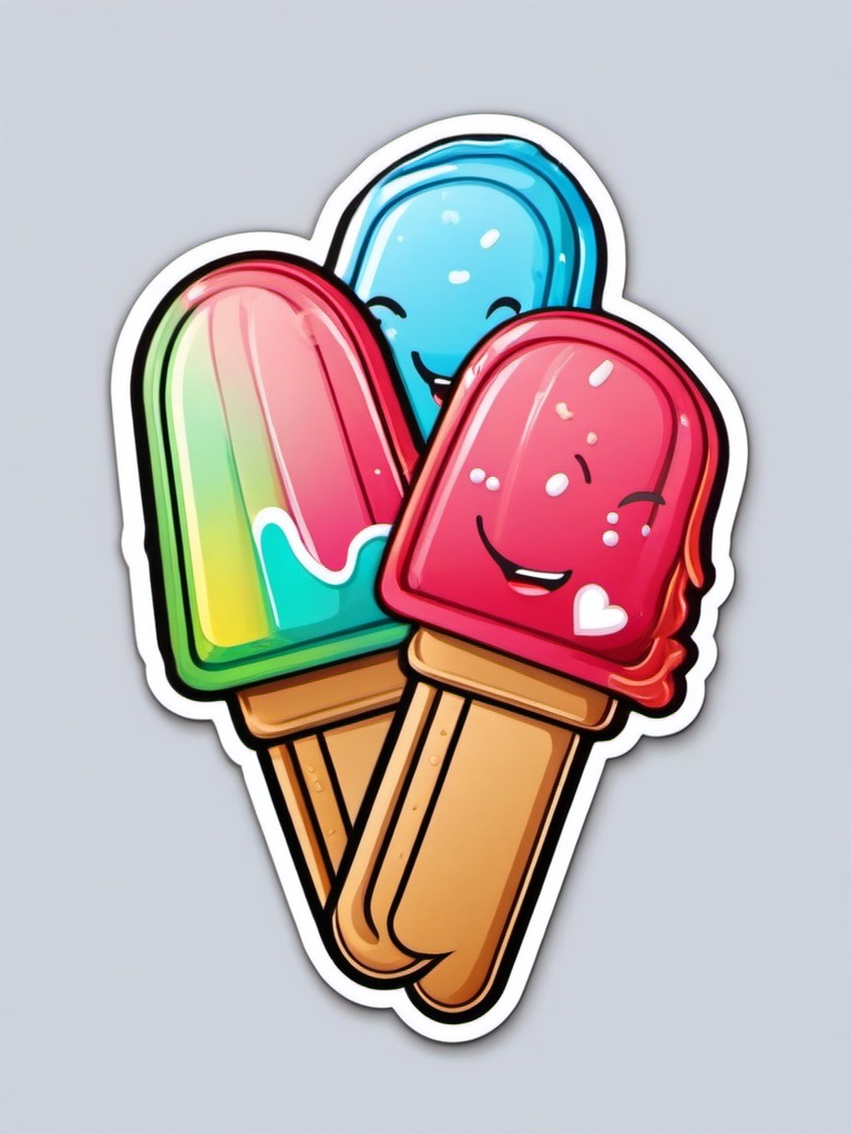 Happy Popsicle sticker- Frozen Delight Fun, , color sticker vector art