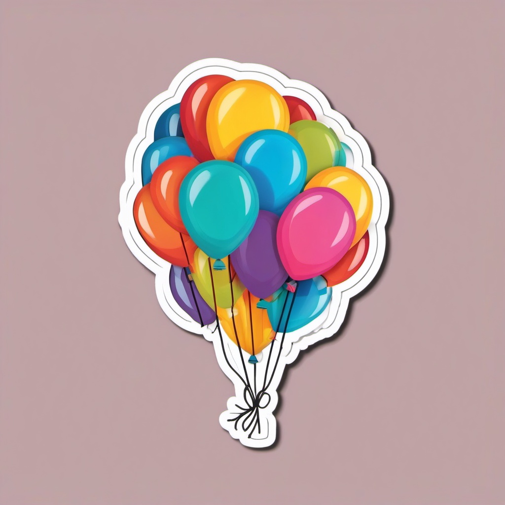 Balloon Sticker - Colorful party balloon, ,vector color sticker art,minimal