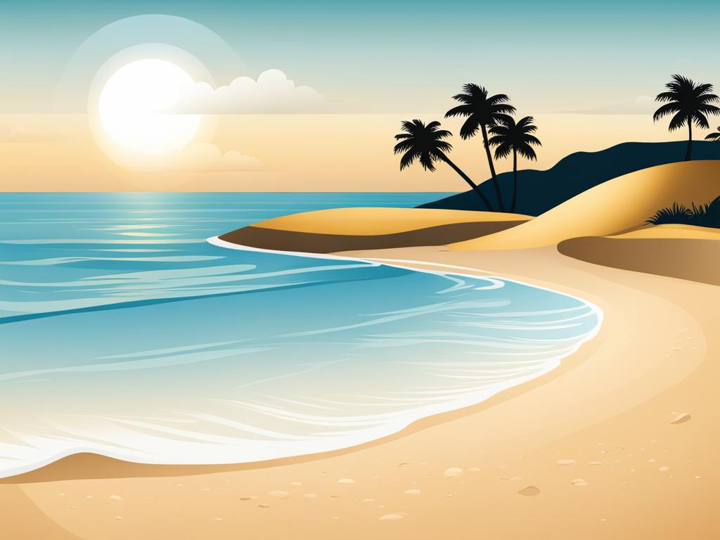 beach clipart - a serene beach with golden sands. 