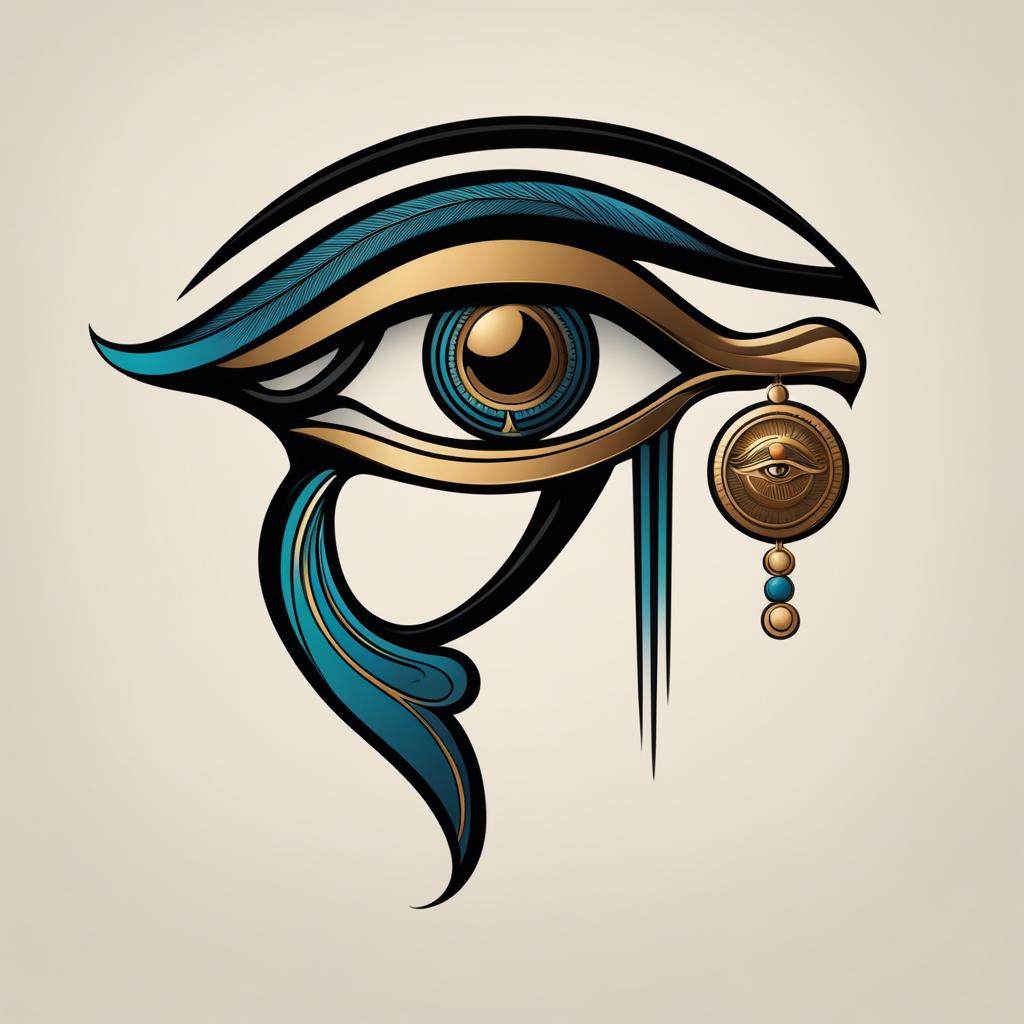 eye of horus tattoo minimalist color design 