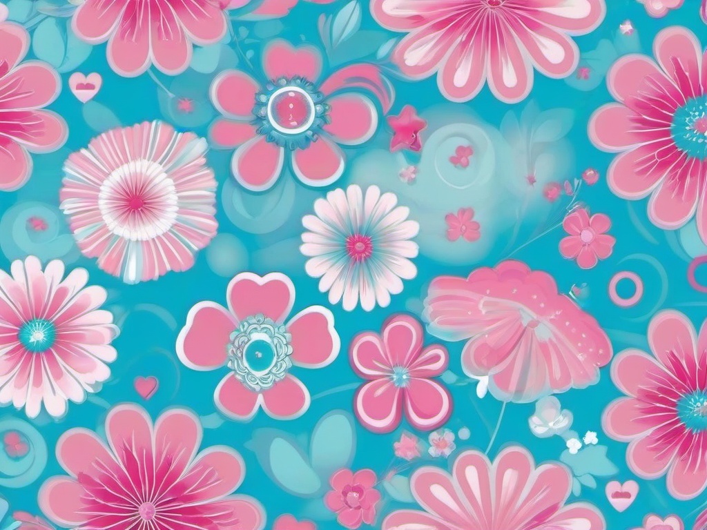 cute pink and blue wallpaper  ,desktop background wallpaper